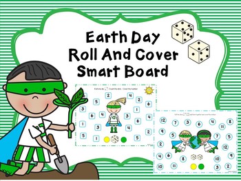 Preview of Earth day Roll And Cover For SMART Board