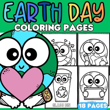 Preview of Earth day Save the earth  Spring Coloring page for PreK,K,1st,2nd,3rd