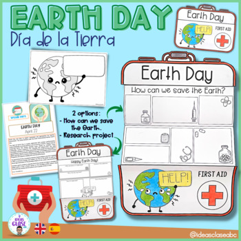 Preview of Earth day activities- craft English and Spanish