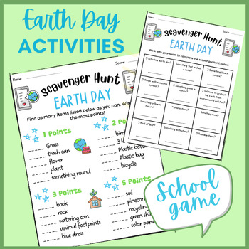 Preview of Earth day Scavenger Hunt crafts Game social studies classroom activity primary