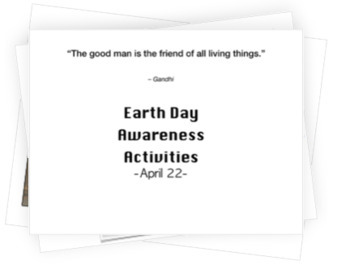 Preview of Earth day awareness activities - For parents (Distance Learning)