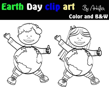 black and white earth clip art