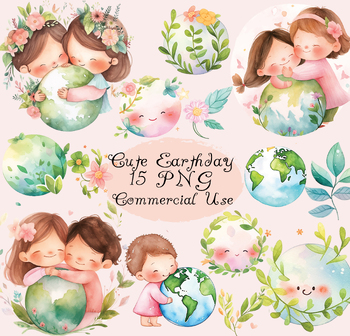 Preview of Earth day clipart, student, digital resources, science, earth PNG, Clipart