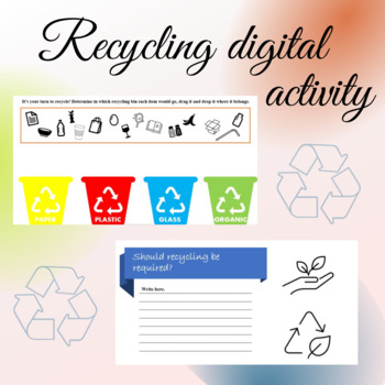 Preview of Earth day digital activity. Waste sorting (recycling)