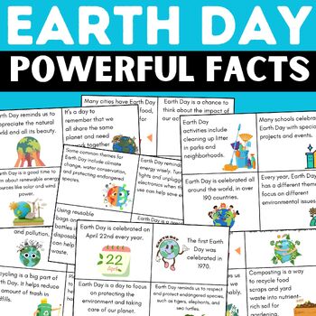 Preview of Earth day powerful facts for kidsEarth day worksheets for preschool