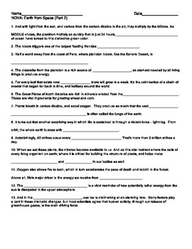 "Earth from Space" (Part 2) worksheet (NOVA) by Frank Virzi | TpT