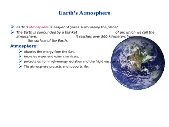 Preview of Earth's Atmosphere Explained (Presentation and Handout)