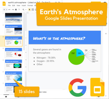 Preview of Earth's Atmosphere - Google Slides Presentation