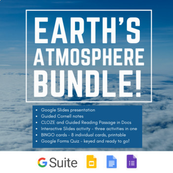 Preview of Earth's Atmosphere - Slides, Activities, Quiz, Cornell Notes | REMOTE LEARNING