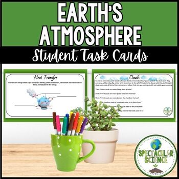 Preview of Earth's Atmosphere Task Cards | Warm-Ups | Exit Slips