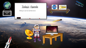Preview of Earth's Atmosphere Themed Animated Virtual Google Classroom
