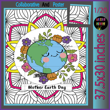 Preview of Earth Day Blooming Beauty: Collaborative Zentangle Color Project Bulletin Board