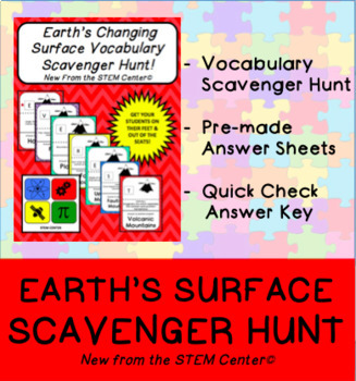 Preview of Earth's Changing Surface Scavenger Hunt Game