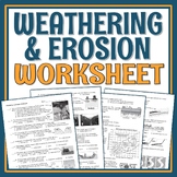 Earth's Changing Surface Weathering and Erosion Worksheet