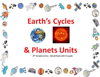 Preview of Earth's Cycles & Planets Units Modified with Visuals