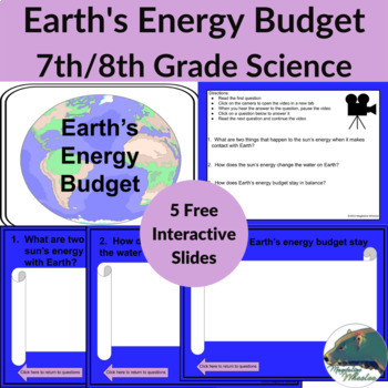 Preview of Earth’s Energy Budget digital, mini, Drop-and-Go lesson. Video/Questions/Quiz. 