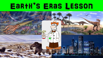 Preview of Earth's Eras No Prep Lesson with Worksheet, Power Point, and Research Prompt
