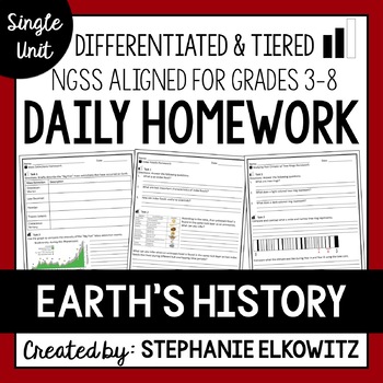 Preview of Earth's History Homework | Printable & Digital