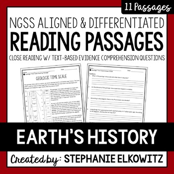 Preview of Earth's History Reading Passages| Printable & Digital | Immersive Reader