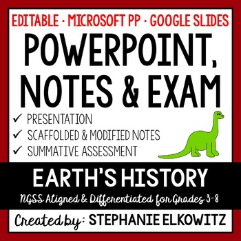 Preview of Earth's History PowerPoint, Notes & Exam - Google Slides