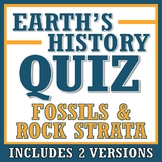 Earth's History Rock Strata and Fossil Record Quiz