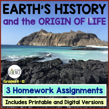 Preview of Earth's History Origin of Life Homework Set