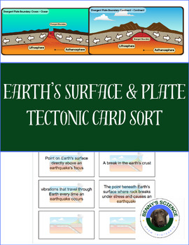 Preview of Earth's Internal Processes and Plate Tectonics Card Sort