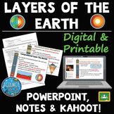Earth's Layers PowerPoint with Student Notes and Kahoot