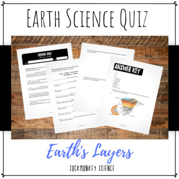 Earth S Layers Quiz 6th Grade Earth Science By