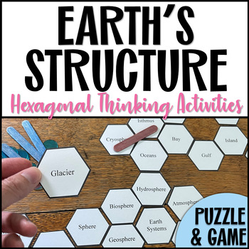 Preview of Earth's Layers, Spheres & Landforms Hexagonal Thinking Activity Puzzle & Game