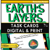 Earth's Layers Task Cards Print and Digital - Distance Learning