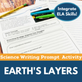 Earth's Layers - Writing Prompt Activity - Print or Digital