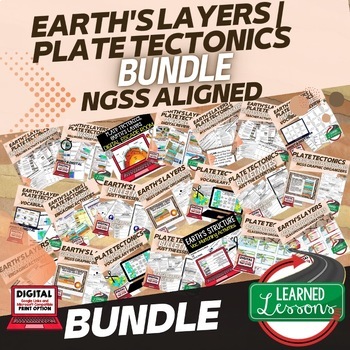 Preview of Earth's Layers and Plate Tectonics Earth Science Bundle, Print & Digital