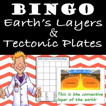 Preview of Earth's Layers and Tectonic Plates REVIEW BINGO
