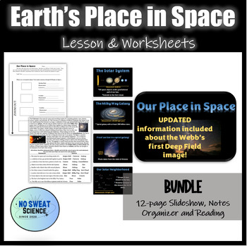 Preview of Earth's Place in Space Astronomy Worksheet and Slideshow Presentation Bundle