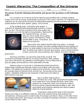 Preview of Earth's Place in the Universe: Astronomy Bundle