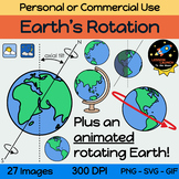 Earth's Rotation (Axial Tilt, Axis) - Clipart + GIF