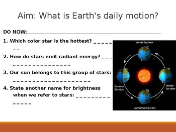 Preview of Earth's Rotation PowerPoint Presentation w/KEY
