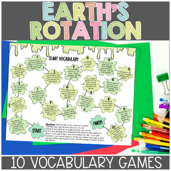 Preview of Earth's Rotation and Revolution Science Vocabulary Games Centers