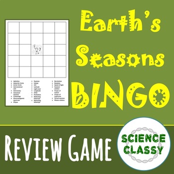 Preview of Earth's Seasons Review Bingo