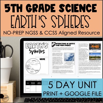 Preview of Earth's Spheres NGSS 5-Day Unit for 5th Grade |  5-ESS2-1 Science + ELA