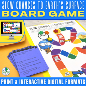 Preview of Slow Changes to Earth by Weathering Erosion & Deposition Activity - Board Game