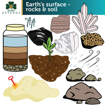 Preview of Earth's Surface - Rocks and Soil Clip Art