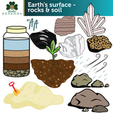 Earth's Surface - Rocks and Soil Clip Art