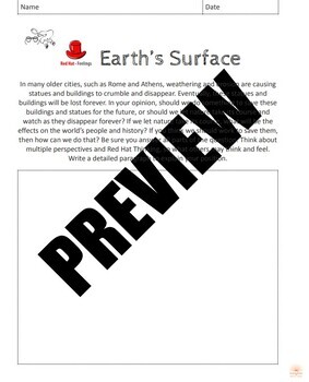 Preview of Earth's Surface: Weathering & Erosion Writing Response with Gifted Strategies