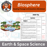 Earth's System: Biosphere Reading Passage and Questions Worksheet