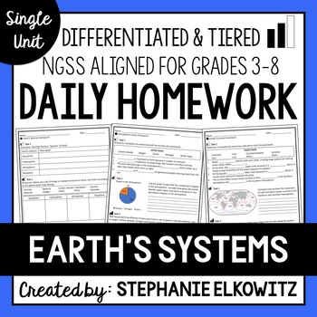 Preview of Earth's Systems Homework | Printable & Digital