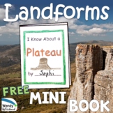 Landforms:  Shapes and Kinds of Land PLATEAU Mini Books fo