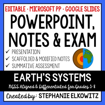 Preview of Earth's Systems PowerPoint, Notes & Exam - Google Slides