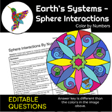 Earth's Systems | Sphere Interactions | Science Color By Number